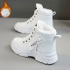 Women's Platform High Top Sneakers, Casual Lace Up Plush Lined Shoes, Comfortable Winter Outdoor Shoes Women's Platform High Top Sneakers, Casual Lace Up Plush Lined Shoes, Comfortable Winter Outdoor Shoes