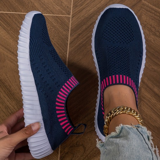 Women's Breathable Knit Sneakers, Casual Lace Up Outdoor Shoes, Lightweight Mesh Low Top Shoes Women's Breathable Knit Sneakers, Casual Lace Up Outdoor Shoes, Lightweight Mesh Low Top Shoes