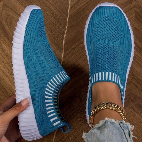 Women's Breathable Knit Sneakers, Casual Lace Up Outdoor Shoes, Lightweight Mesh Low Top Shoes Women's Breathable Knit Sneakers, Casual Lace Up Outdoor Shoes, Lightweight Mesh Low Top Shoes