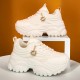 Women's Solid Color Trendy Sneakers, Lace Up Soft Sole Platform Running Shoes, Chain Decor Versatile Low-top Shoes Women's Solid Color Trendy Sneakers, Lace Up Soft Sole Platform Running Shoes, Chain Decor Versatile Low-top Shoes
