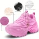 Women's Solid Color Trendy Sneakers, Lace Up Soft Sole Platform Running Shoes, Chain Decor Versatile Low-top Shoes Women's Solid Color Trendy Sneakers, Lace Up Soft Sole Platform Running Shoes, Chain Decor Versatile Low-top Shoes