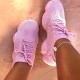 Women's Lightweight Casual Shoes, Lace Up Low Top Solid Color Sneakers, Women's Round Toe Sport Shoes Women's Lightweight Casual Shoes, Lace Up Low Top Solid Color Sneakers, Women's Round Toe Sport Shoes