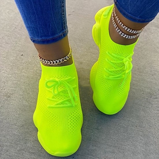 Women's Lightweight Casual Shoes, Lace Up Low Top Solid Color Sneakers, Women's Round Toe Sport Shoes Women's Lightweight Casual Shoes, Lace Up Low Top Solid Color Sneakers, Women's Round Toe Sport Shoes