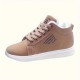Women's Letter Print Sneakers, Casual Lace Up Plush Lined Shoes, Comfortable Winter Shoes Women's Letter Print Sneakers, Casual Lace Up Plush Lined Shoes, Comfortable Winter Shoes