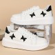 Women's Casual Sneakers, Butterfly Embroidery Thick Sole Lace-up Skate Shoes Women's Casual Sneakers, Butterfly Embroidery Thick Sole Lace-up Skate Shoes