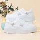 Women's Casual Sneakers, Butterfly Embroidery Thick Sole Lace-up Skate Shoes Women's Casual Sneakers, Butterfly Embroidery Thick Sole Lace-up Skate Shoes