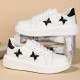 Women's Casual Sneakers, Butterfly Embroidery Thick Sole Lace-up Skate Shoes Women's Casual Sneakers, Butterfly Embroidery Thick Sole Lace-up Skate Shoes