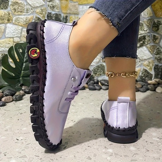 Women's Solid Color Glitter Sneakers, Lace Up Soft Sole Platform Casual Walking Shoes, Sequins Decor Low-top Shoes Women's Solid Color Glitter Sneakers, Lace Up Soft Sole Platform Casual Walking Shoes, Sequins Decor Low-top Shoes