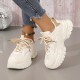 Women's Platform Mesh Sneakers, Lace Up Low-top Round Toe Heightening Outdoor Shoes, Versatile Comfy Sporty Shoes Women's Platform Mesh Sneakers, Lace Up Low-top Round Toe Heightening Outdoor Shoes, Versatile Comfy Sporty Shoes