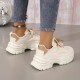 Women's Platform Mesh Sneakers, Lace Up Low-top Round Toe Heightening Outdoor Shoes, Versatile Comfy Sporty Shoes Women's Platform Mesh Sneakers, Lace Up Low-top Round Toe Heightening Outdoor Shoes, Versatile Comfy Sporty Shoes