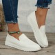 Women's Solid Color Sneakers, Slip On Round Toe Non-slip Low-top Knit Breathable Shoes, Casual Outdoor Sporty Shoes Women's Solid Color Sneakers, Slip On Round Toe Non-slip Low-top Knit Breathable Shoes, Casual Outdoor Sporty Shoes