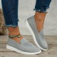 Women's Solid Color Sneakers, Slip On Round Toe Non-slip Low-top Knit Breathable Shoes, Casual Outdoor Sporty Shoes Women's Solid Color Sneakers, Slip On Round Toe Non-slip Low-top Knit Breathable Shoes, Casual Outdoor Sporty Shoes