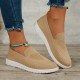 Women's Solid Color Sneakers, Slip On Round Toe Non-slip Low-top Knit Breathable Shoes, Casual Outdoor Sporty Shoes Women's Solid Color Sneakers, Slip On Round Toe Non-slip Low-top Knit Breathable Shoes, Casual Outdoor Sporty Shoes