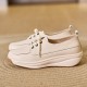 Women's Solid Color Casual Sneakers, Lace Up Soft Sole Platform Walking Shoes, Lightweight Low-top Shoes Women's Solid Color Casual Sneakers, Lace Up Soft Sole Platform Walking Shoes, Lightweight Low-top Shoes