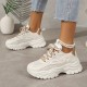 Women's Mesh Chunky Sneakers, Breathable Trendy Low Top Running Trainers, Casual Lace Up Sports Shoes Women's Mesh Chunky Sneakers, Breathable Trendy Low Top Running Trainers, Casual Lace Up Sports Shoes