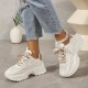 Women's Mesh Chunky Sneakers, Breathable Trendy Low Top Running Trainers, Casual Lace Up Sports Shoes Women's Mesh Chunky Sneakers, Breathable Trendy Low Top Running Trainers, Casual Lace Up Sports Shoes