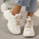 Women's Mesh Chunky Sneakers, Breathable Trendy Low Top Running Trainers, Casual Lace Up Sports Shoes Women's Mesh Chunky Sneakers, Breathable Trendy Low Top Running Trainers, Casual Lace Up Sports Shoes