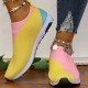 Women's Colorbloack Sock Shoes, Breathable Knit Slip On Low Top Walking Sneakers, Casual Outdoor Trainers Women's Colorbloack Sock Shoes, Breathable Knit Slip On Low Top Walking Sneakers, Casual Outdoor Trainers