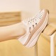 Women's Trendy Flat Sneakers, Casual Lace Up Outdoor Shoes, Comfortable Buckle Strap Detailed Shoes Women's Trendy Flat Sneakers, Casual Lace Up Outdoor Shoes, Comfortable Buckle Strap Detailed Shoes