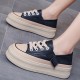 Women's Platform Skate Shoes, Minimalist Low Top Lace Up Sneakers, Casual All-Match Trainers Women's Platform Skate Shoes, Minimalist Low Top Lace Up Sneakers, Casual All-Match Trainers