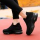 Women's Air Cushion Sock Sneakers, Chunky Heel Breathable Slip On Sports Shoes, Casual Low Top Walking Shoes Women's Air Cushion Sock Sneakers, Chunky Heel Breathable Slip On Sports Shoes, Casual Low Top Walking Shoes