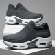 Women's Air Cushion Sock Sneakers, Chunky Heel Breathable Slip On Sports Shoes, Casual Low Top Walking Shoes Women's Air Cushion Sock Sneakers, Chunky Heel Breathable Slip On Sports Shoes, Casual Low Top Walking Shoes
