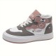 Women's Cartoon Panda & Letter Print Sneakers, Lace Up Soft Sole Platform Skate Shoes, High-top Non-slip Walking Shoes Women's Cartoon Panda & Letter Print Sneakers, Lace Up Soft Sole Platform Skate Shoes, High-top Non-slip Walking Shoes