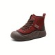 Women's Solid Color Trendy Sneakers, Lace Up Soft Sole Platform Walking Shoes, High-top Round Toe Skate Shoes Women's Solid Color Trendy Sneakers, Lace Up Soft Sole Platform Walking Shoes, High-top Round Toe Skate Shoes