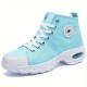 Women's Solid Color Casual Sneakers, Lace Up Soft Sole Platform Walking Skate Shoes, High-top Versatile Canvas Shoes Women's Solid Color Casual Sneakers, Lace Up Soft Sole Platform Walking Skate Shoes, High-top Versatile Canvas Shoes