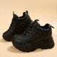 Women's Platform Chunky Sneakers, Solid Color Lace Up Height Increasing Shoes, Casual Walking Shoes Women's Platform Chunky Sneakers, Solid Color Lace Up Height Increasing Shoes, Casual Walking Shoes