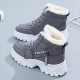 Women's Plush Lined Winter Sneakers, Thermal Lace Up High Top Snow Boots, Keep Warm Platform Ankle Boots Women's Plush Lined Winter Sneakers, Thermal Lace Up High Top Snow Boots, Keep Warm Platform Ankle Boots