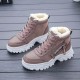 Women's Plush Lined Winter Sneakers, Thermal Lace Up High Top Snow Boots, Keep Warm Platform Ankle Boots Women's Plush Lined Winter Sneakers, Thermal Lace Up High Top Snow Boots, Keep Warm Platform Ankle Boots