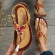 Women's Beaded Decor Flip Flops, Open Round Toe Elastic Ankle Strap Sandals, Women's Comfy Shoes Women's Beaded Decor Flip Flops, Open Round Toe Elastic Ankle Strap Sandals, Women's Comfy Shoes