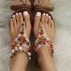 Women's Beaded Decor Flip Flops, Open Round Toe Elastic Ankle Strap Sandals, Women's Comfy Shoes Women's Beaded Decor Flip Flops, Open Round Toe Elastic Ankle Strap Sandals, Women's Comfy Shoes