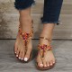 Women's Beaded Decor Flip Flops, Open Round Toe Elastic Ankle Strap Sandals, Women's Comfy Shoes Women's Beaded Decor Flip Flops, Open Round Toe Elastic Ankle Strap Sandals, Women's Comfy Shoes