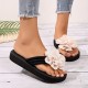 Women's Flower Decor Flip Flops, Casual Clip Toe Slide Sandals, Fashion & Comfortable Beach Shoes Women's Flower Decor Flip Flops, Casual Clip Toe Slide Sandals, Fashion & Comfortable Beach Shoes
