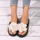 Women's Flower Decor Flip Flops, Casual Clip Toe Slide Sandals, Fashion & Comfortable Beach Shoes Women's Flower Decor Flip Flops, Casual Clip Toe Slide Sandals, Fashion & Comfortable Beach Shoes