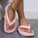 Solid Color EVA Flip Flops, Simple Style Soft Sole Wear-resistant Pillow Slides, Indoor & Outdoor Beach Shoes Solid Color EVA Flip Flops, Simple Style Soft Sole Wear-resistant Pillow Slides, Indoor & Outdoor Beach Shoes
