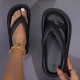 Solid Color EVA Flip Flops, Simple Style Soft Sole Wear-resistant Pillow Slides, Indoor & Outdoor Beach Shoes Solid Color EVA Flip Flops, Simple Style Soft Sole Wear-resistant Pillow Slides, Indoor & Outdoor Beach Shoes