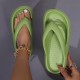 Solid Color EVA Flip Flops, Simple Style Soft Sole Wear-resistant Pillow Slides, Indoor & Outdoor Beach Shoes Solid Color EVA Flip Flops, Simple Style Soft Sole Wear-resistant Pillow Slides, Indoor & Outdoor Beach Shoes