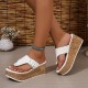 Women's Platform Flip Flops, Buckle Strap Wood Grain Sole Slide Sandals, Outdoor Summer Slide Shoes Women's Platform Flip Flops, Buckle Strap Wood Grain Sole Slide Sandals, Outdoor Summer Slide Shoes