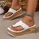 Women's Platform Flip Flops, Buckle Strap Wood Grain Sole Slide Sandals, Outdoor Summer Slide Shoes Women's Platform Flip Flops, Buckle Strap Wood Grain Sole Slide Sandals, Outdoor Summer Slide Shoes
