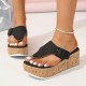 Women's Platform Flip Flops, Buckle Strap Wood Grain Sole Slide Sandals, Outdoor Summer Slide Shoes Women's Platform Flip Flops, Buckle Strap Wood Grain Sole Slide Sandals, Outdoor Summer Slide Shoes