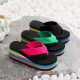 Women's Wedge Flip Flops, Rainbow Sole Slip On Platform Slide Shoes, Casual Lightweight Summer Beach Shoes Women's Wedge Flip Flops, Rainbow Sole Slip On Platform Slide Shoes, Casual Lightweight Summer Beach Shoes