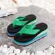 Women's Wedge Flip Flops, Rainbow Sole Slip On Platform Slide Shoes, Casual Lightweight Summer Beach Shoes Women's Wedge Flip Flops, Rainbow Sole Slip On Platform Slide Shoes, Casual Lightweight Summer Beach Shoes