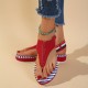 Women's Striped Flat Thong Sandals, Fashion Open Toe Front Zipper Slingback Anti-skid Shoes, Casual Outdoor Beach Shoes Women's Striped Flat Thong Sandals, Fashion Open Toe Front Zipper Slingback Anti-skid Shoes, Casual Outdoor Beach Shoes