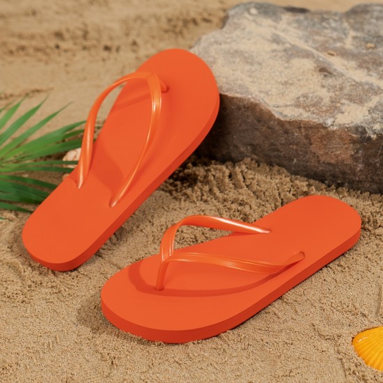 Women's Solid Color Flip Flops, Slip On Minimalist Lightweight Flat Casual Slides, Vacation Summer Beach Comfy Shoes Women's Solid Color Flip Flops, Slip On Minimalist Lightweight Flat Casual Slides, Vacation Summer Beach Comfy Shoes