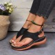 Women's Thone Wedge Sandals, Solid Color Ankle Buckle Strap Slingback Open Toe Shoes, Casual Retro Shoes Women's Thone Wedge Sandals, Solid Color Ankle Buckle Strap Slingback Open Toe Shoes, Casual Retro Shoes