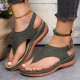 Women's Thone Wedge Sandals, Solid Color Ankle Buckle Strap Slingback Open Toe Shoes, Casual Retro Shoes Women's Thone Wedge Sandals, Solid Color Ankle Buckle Strap Slingback Open Toe Shoes, Casual Retro Shoes