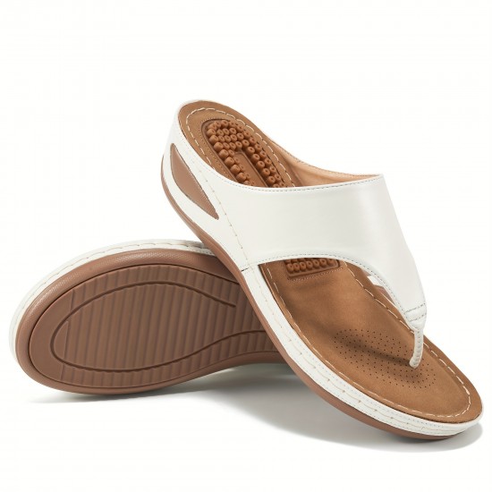 Women's Massage Flip Flops, Comfortable Arch Support Wedge Slide Sandals, Casual Outdoor Shoes Women's Massage Flip Flops, Comfortable Arch Support Wedge Slide Sandals, Casual Outdoor Shoes